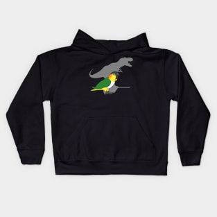 t-rex black headed caique Kids Hoodie